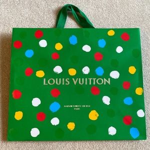Authentic Louis Vuitton x Yayoi Kusama Green Medium shopping gift bag 2023